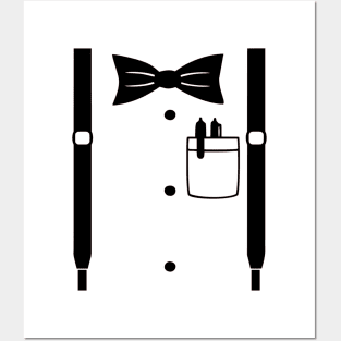 Bowtie Suspenders Pocket Protector Posters and Art